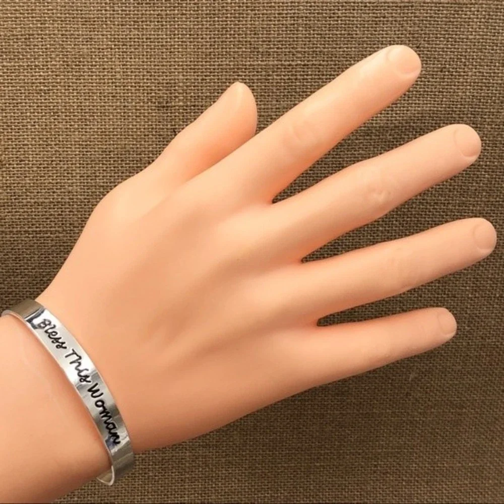 🌼 Bless This Woman Thin Cuff Bracelet
